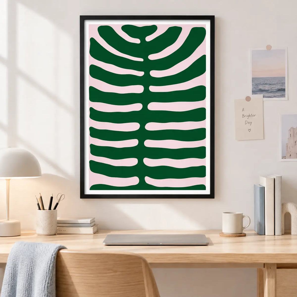 Green Organic Abstract Shape Wall Art 5