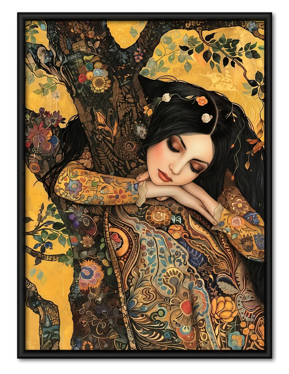 Floral Woman Tree Portrait Wall Art 1