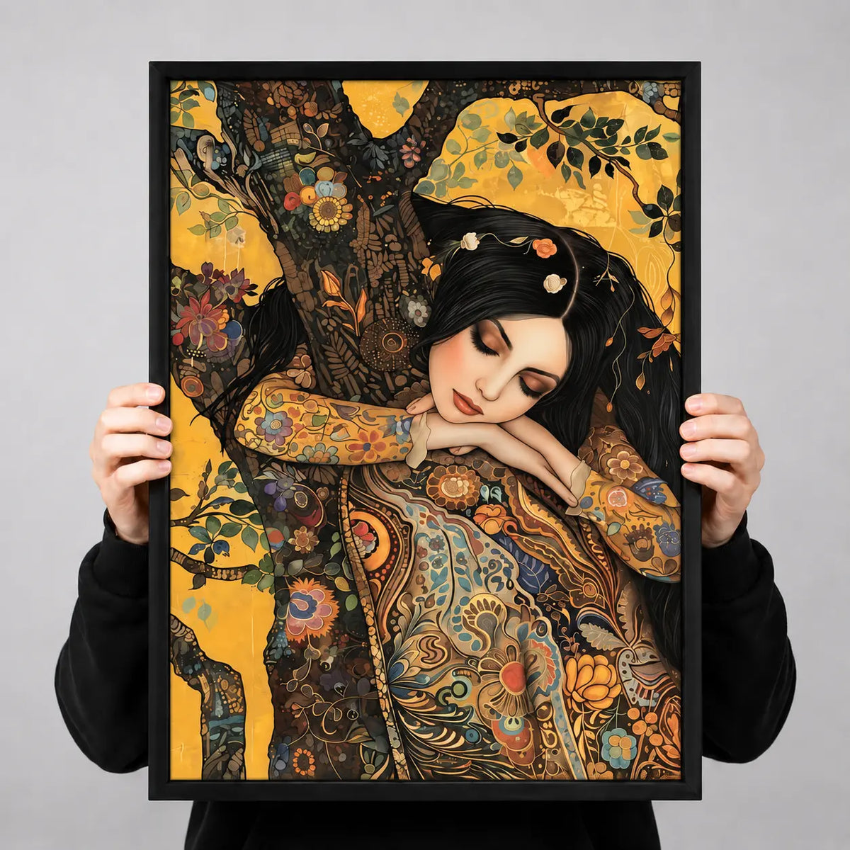 Floral Woman Tree Portrait Wall Art 3