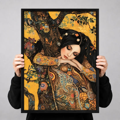 Floral Woman Tree Portrait Wall Art 3