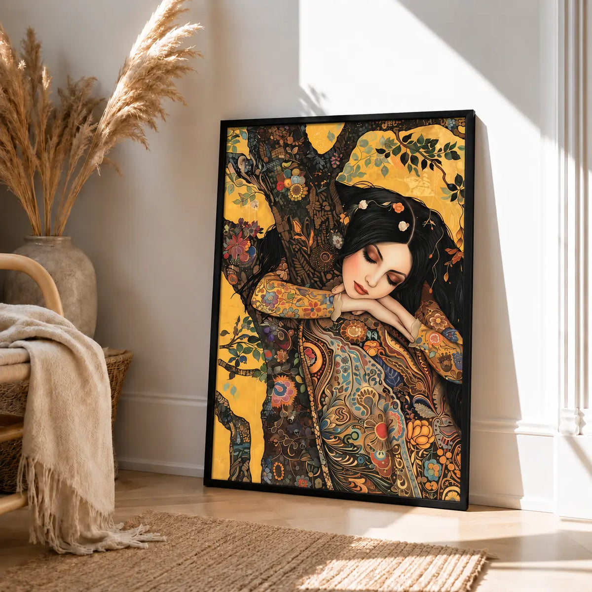 Floral Woman Tree Portrait Wall Art 4