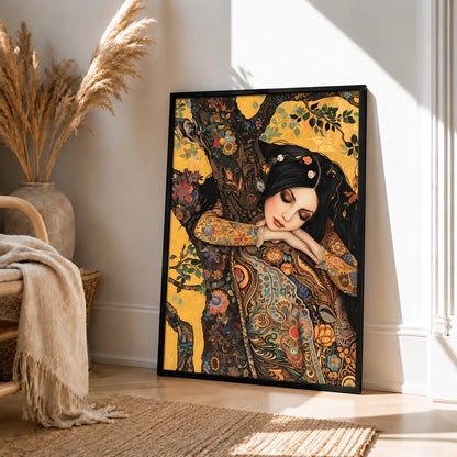 Floral Woman Tree Portrait Wall Art 4
