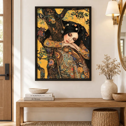 Floral Woman Tree Portrait Wall Art 5