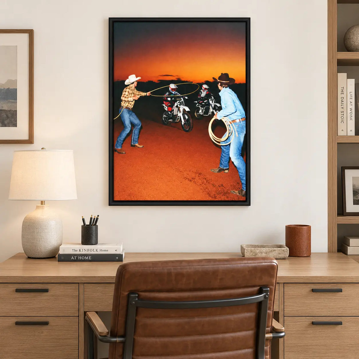 Cowboy Dirt Bike Sunset Wall Art 5