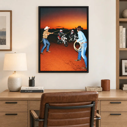 Cowboy Dirt Bike Sunset Wall Art 5