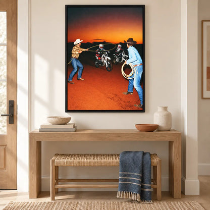 Cowboy Dirt Bike Sunset Wall Art 6