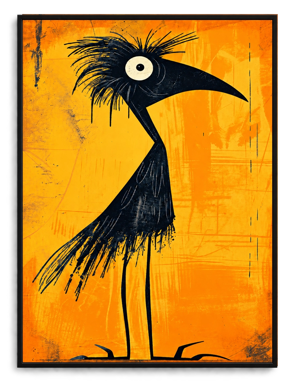 Abstract Black Bird Canvas Wall Art