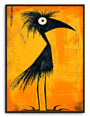 Abstract Black Bird Canvas Wall Art