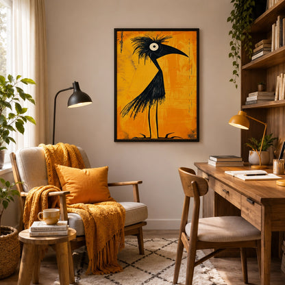 Abstract Black Bird Canvas Wall Art