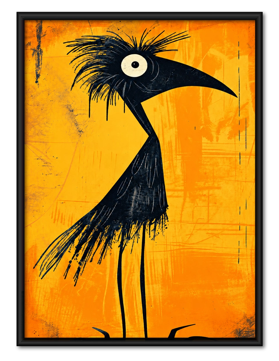 Abstract Black Bird Canvas Wall Art