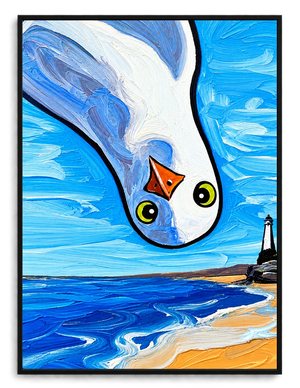 Bold Seagull Coastal Oil Style Canvas Wall Art
