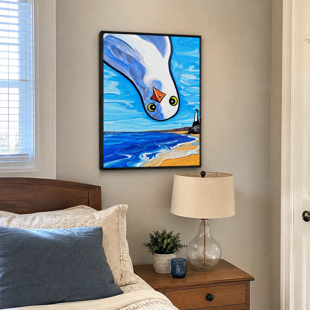 Bold Seagull Coastal Oil Style Canvas Wall Art