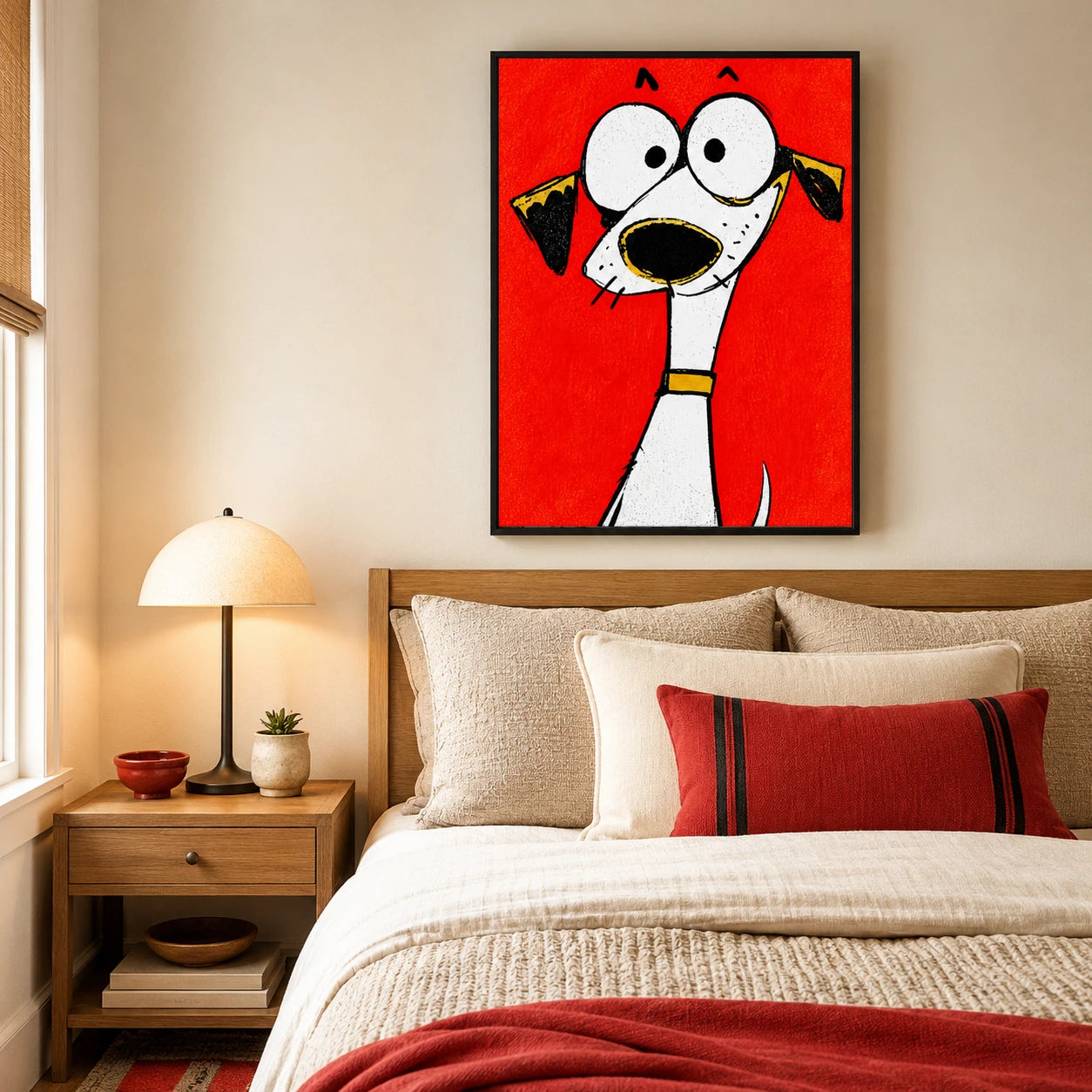 Mini Cartoon Dog in Tiny Gold Frame