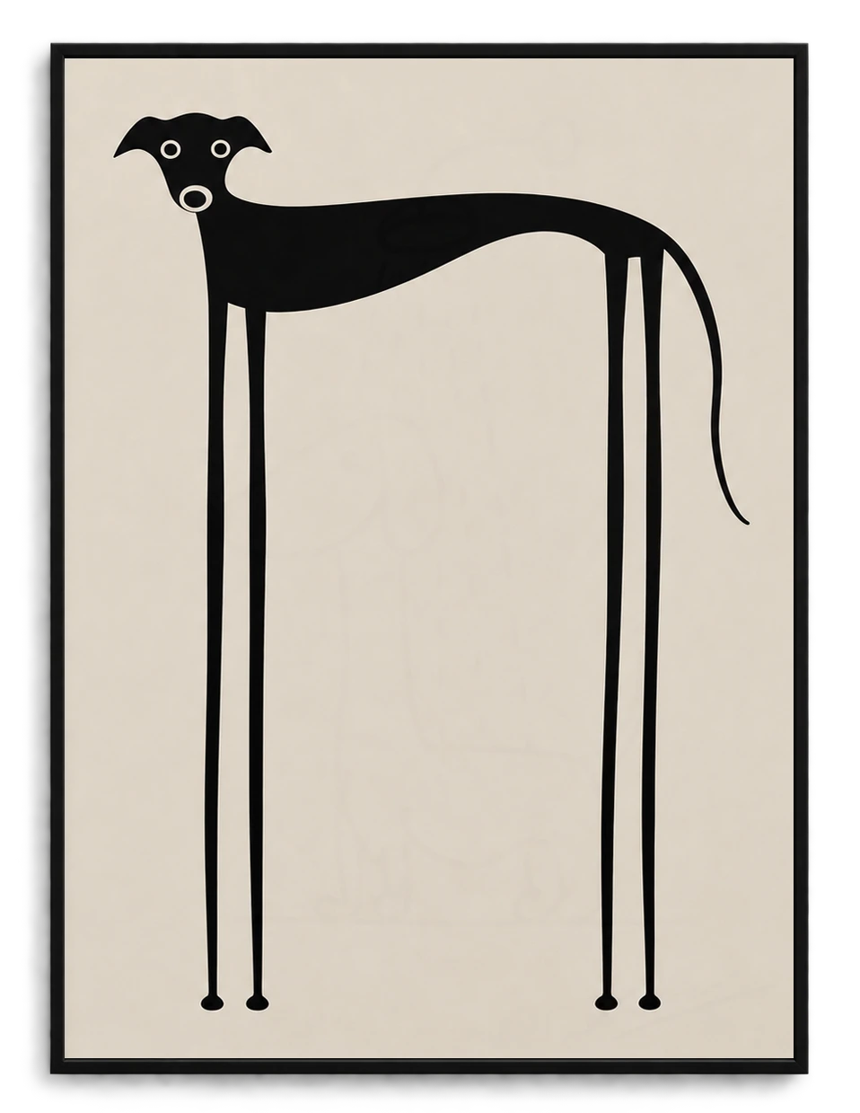 Minimalist Greyhound Silhouette Canvas Wall Art