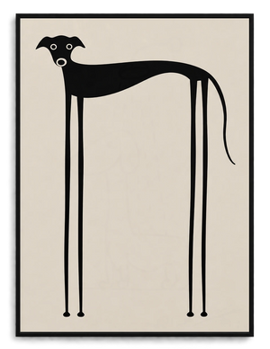 Minimalist Greyhound Silhouette Canvas Wall Art
