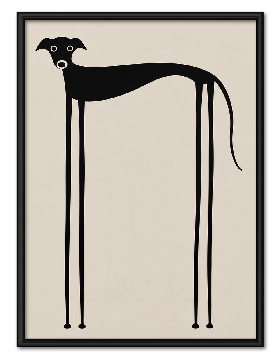 Minimalist Greyhound Silhouette Canvas Wall Art