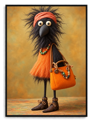 Whimsical Boho Bird Canvas Wall Art