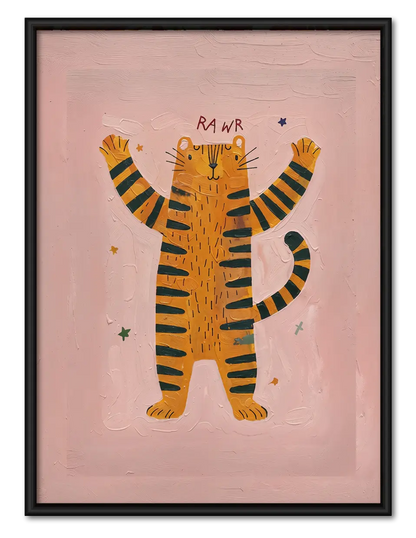 Rawr Tiger Playful Wall Art 1