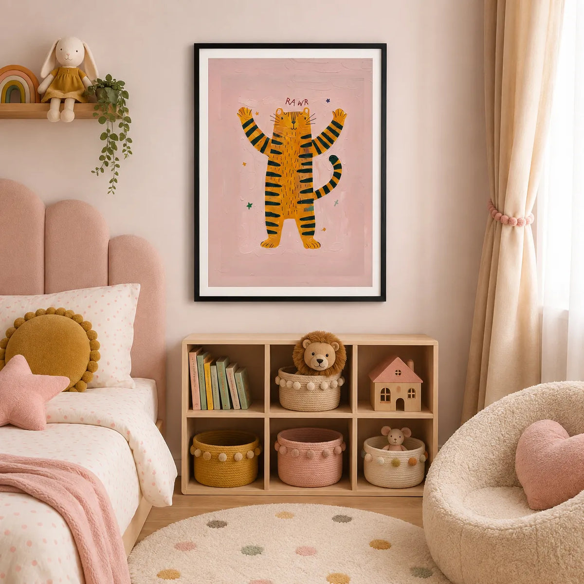 Rawr Tiger Playful Wall Art 6