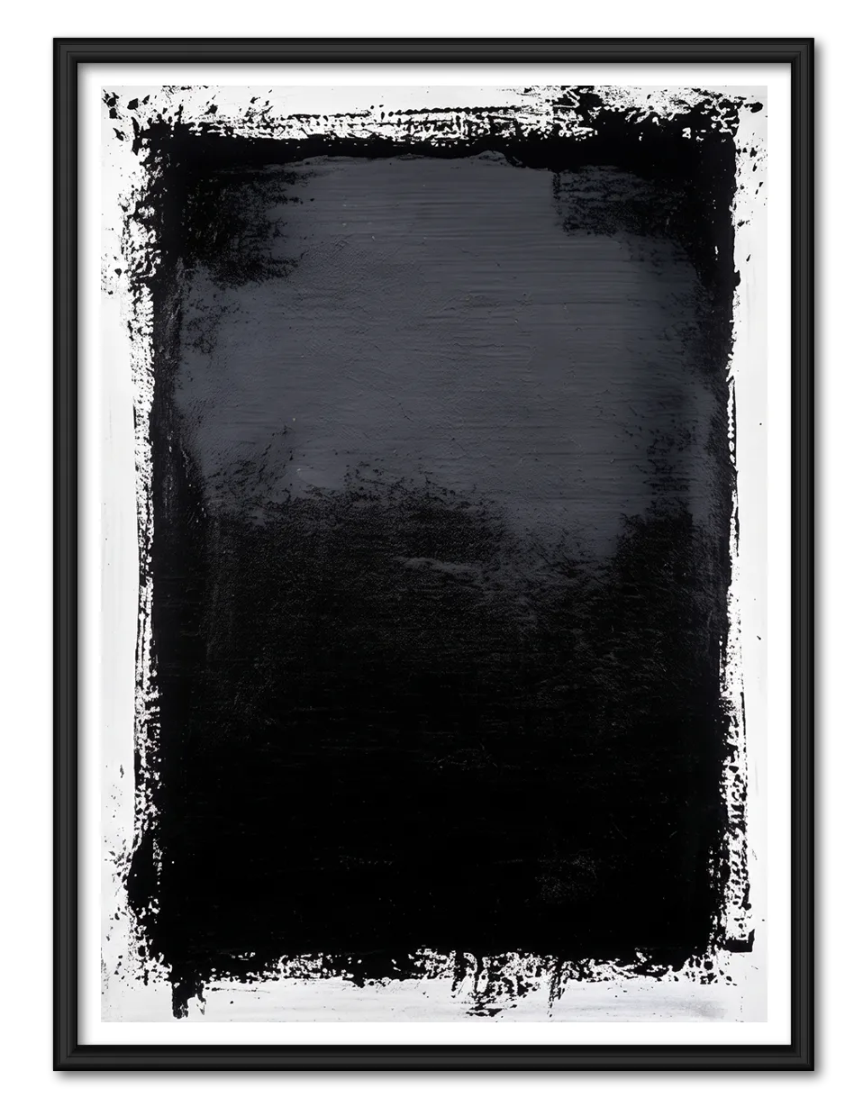 Black Abstract Brush Stroke Minimal Wall Art 1