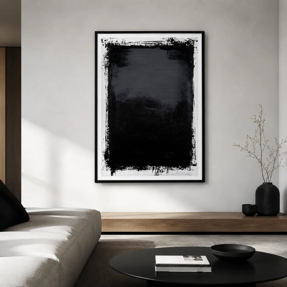 Black Abstract Brush Stroke Minimal Wall Art 2