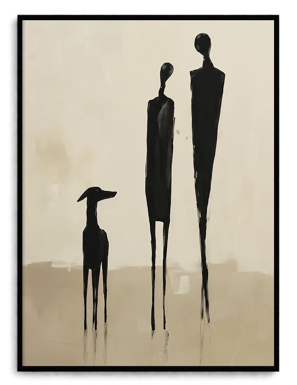 Abstract Black Silhouette Figures Minimal Wall Art 1