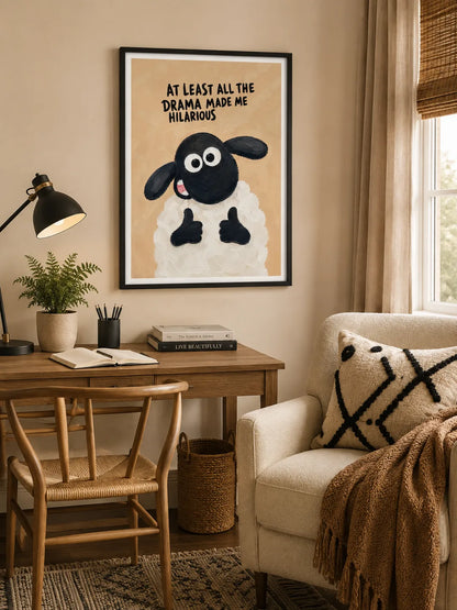 Drama Made Me Hilarious Sheep Wall Art 4