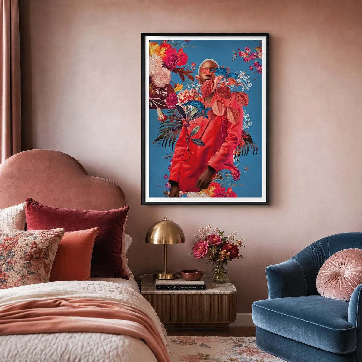 Floral Fashion Portrait Wall Art 6