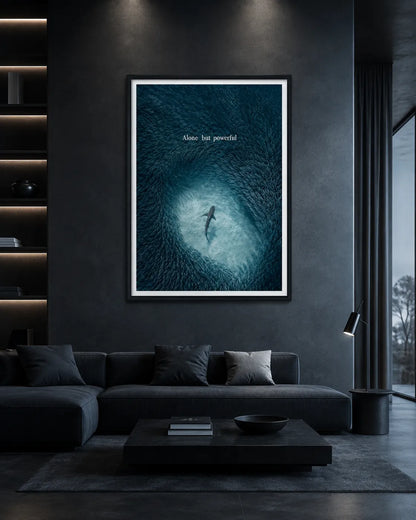 Alone but Powerful Shark Wall Art 2