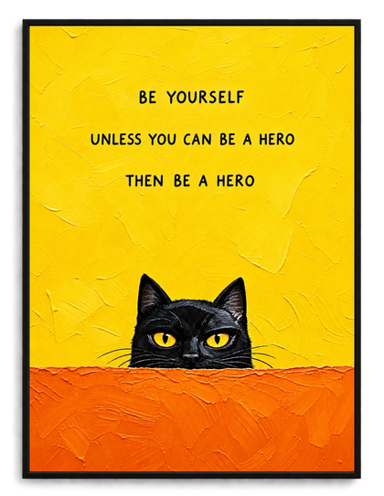 Always Be Batman Funny Cat Canvas Wall Art