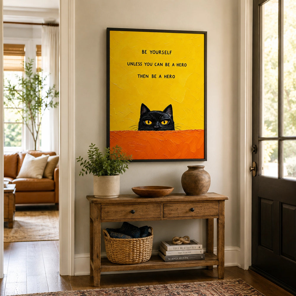 Always Be Batman Funny Cat Canvas Wall Art - image 2