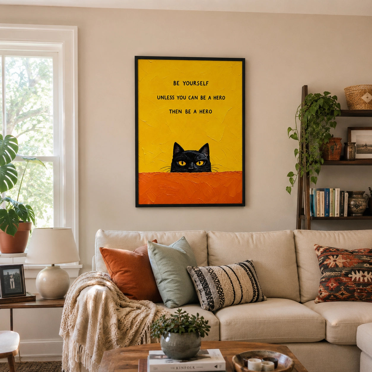 Always Be Batman Funny Cat Canvas Wall Art - image 3
