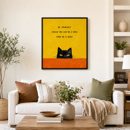 Always Be Batman Funny Cat Canvas Wall Art - image 4