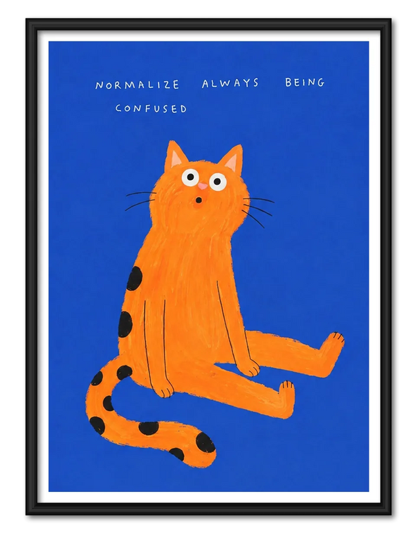 Normalize Being Confused Cat Wall Art
