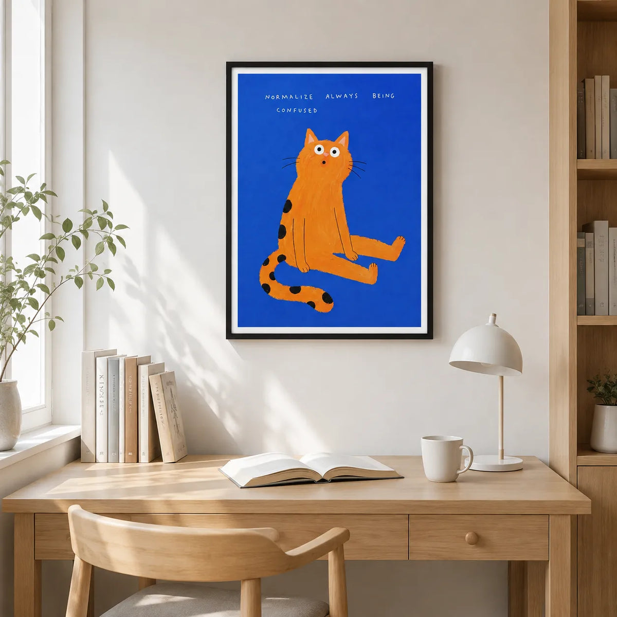 Normalize Being Confused Cat Wall Art 2
