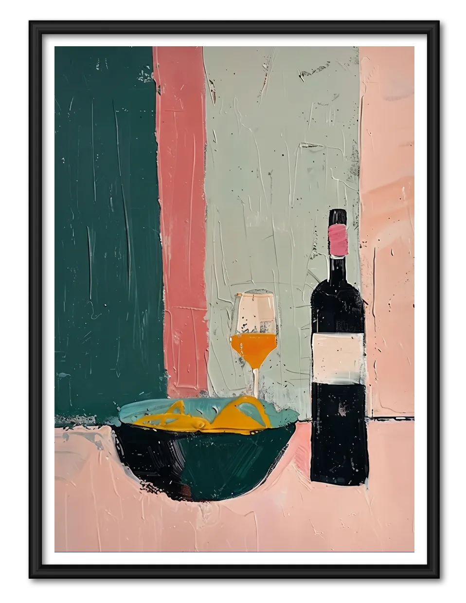 Wine and Pasta Still Life Wall Art 1