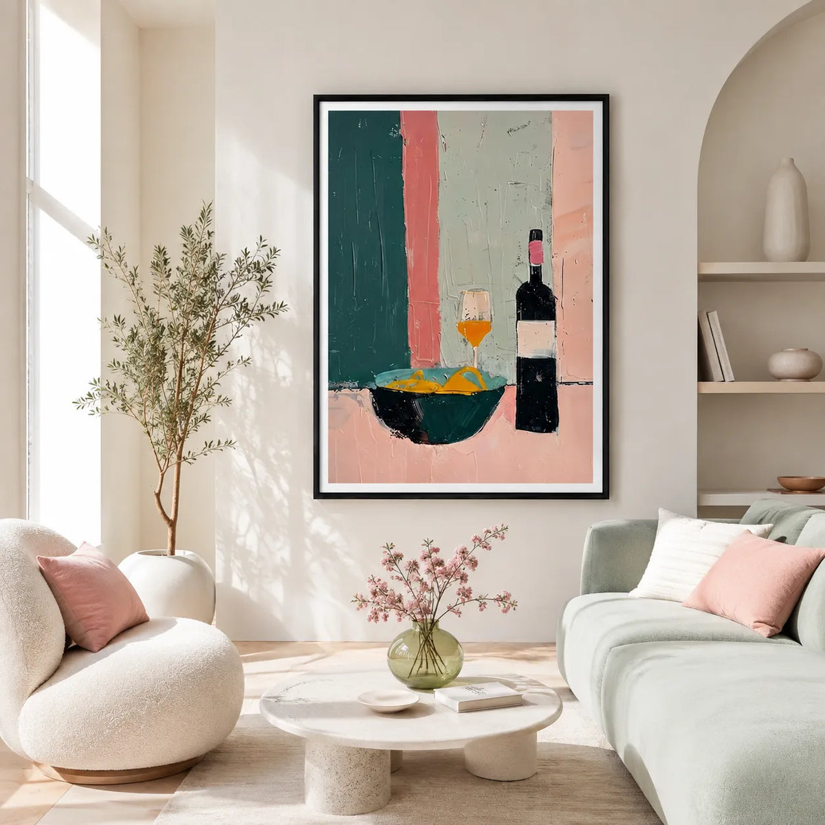 Wine and Pasta Still Life Wall Art 2