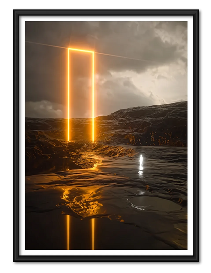 Glowing Portal Surreal Landscape Wall Art