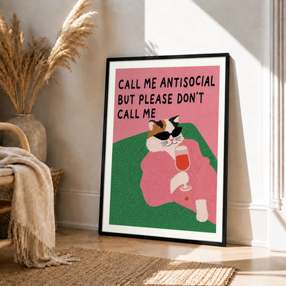 Antisocial Cat Wine Wall Art 3