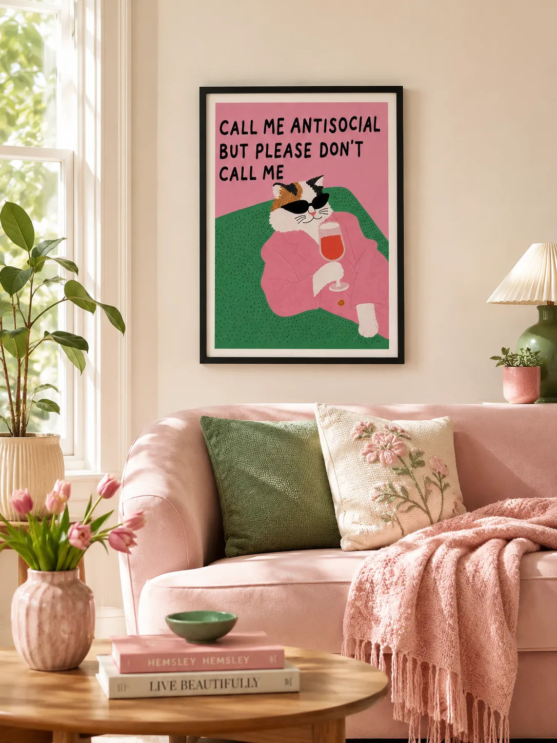 Antisocial Cat Wine Wall Art 4