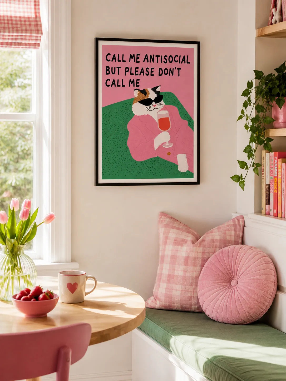 Antisocial Cat Wine Wall Art 5