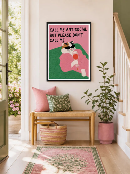 Antisocial Cat Wine Wall Art 6