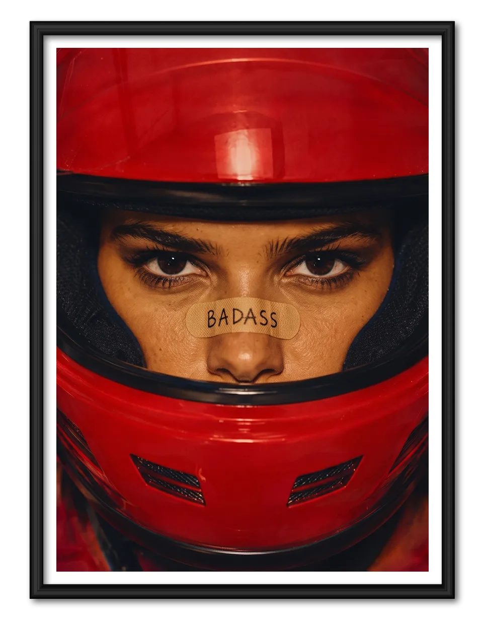 Badass Red Helmet Portrait Wall Art 1