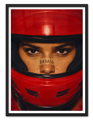 Badass Red Helmet Portrait Wall Art