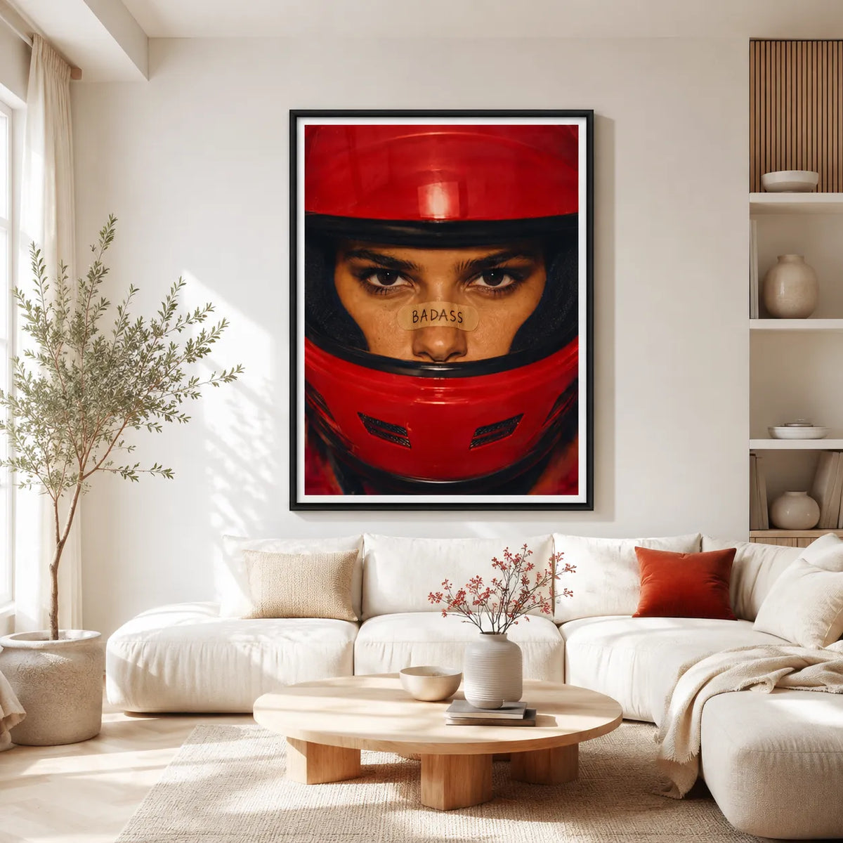 Badass Red Helmet Portrait Wall Art 2