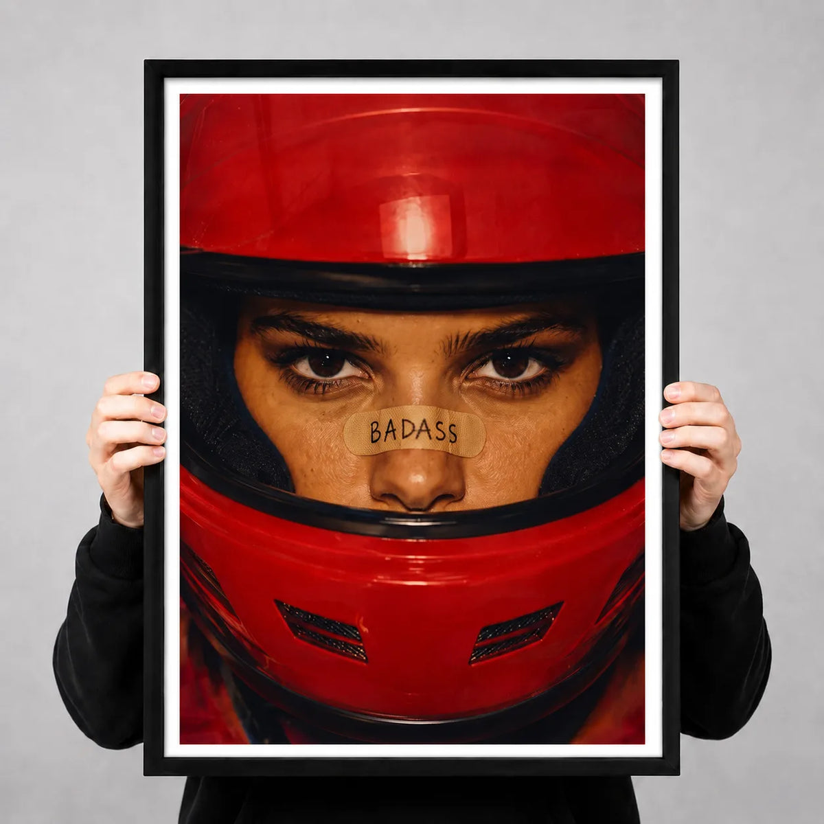 Badass Red Helmet Portrait Wall Art 3