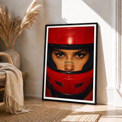 Badass Red Helmet Portrait Wall Art 4