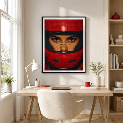 Badass Red Helmet Portrait Wall Art 6