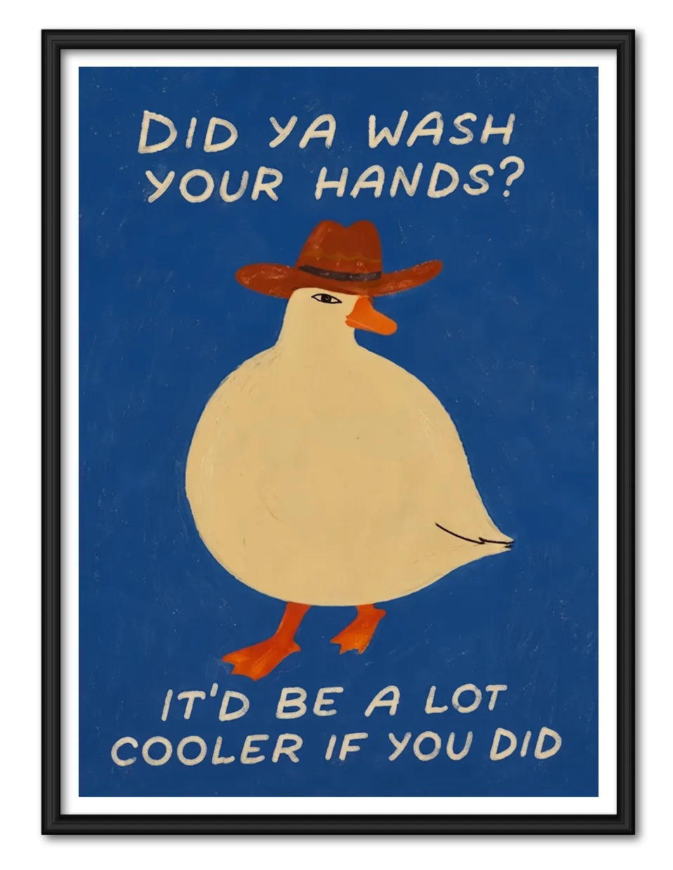 Wash Your Hands Cowboy Duck Wall Art 1