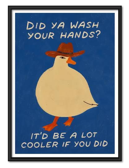 Wash Your Hands Cowboy Duck Wall Art 1